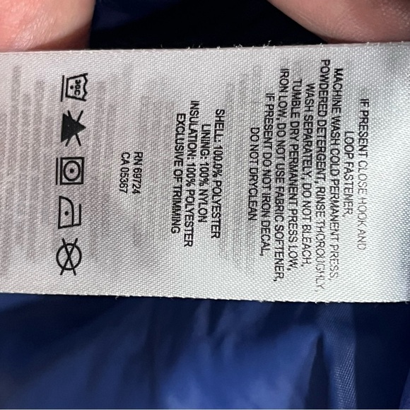 Kids Columbia Winter Hooded Ski Jacket White & Blue Geometric‎ Print Size Large - Picture 9 of 16